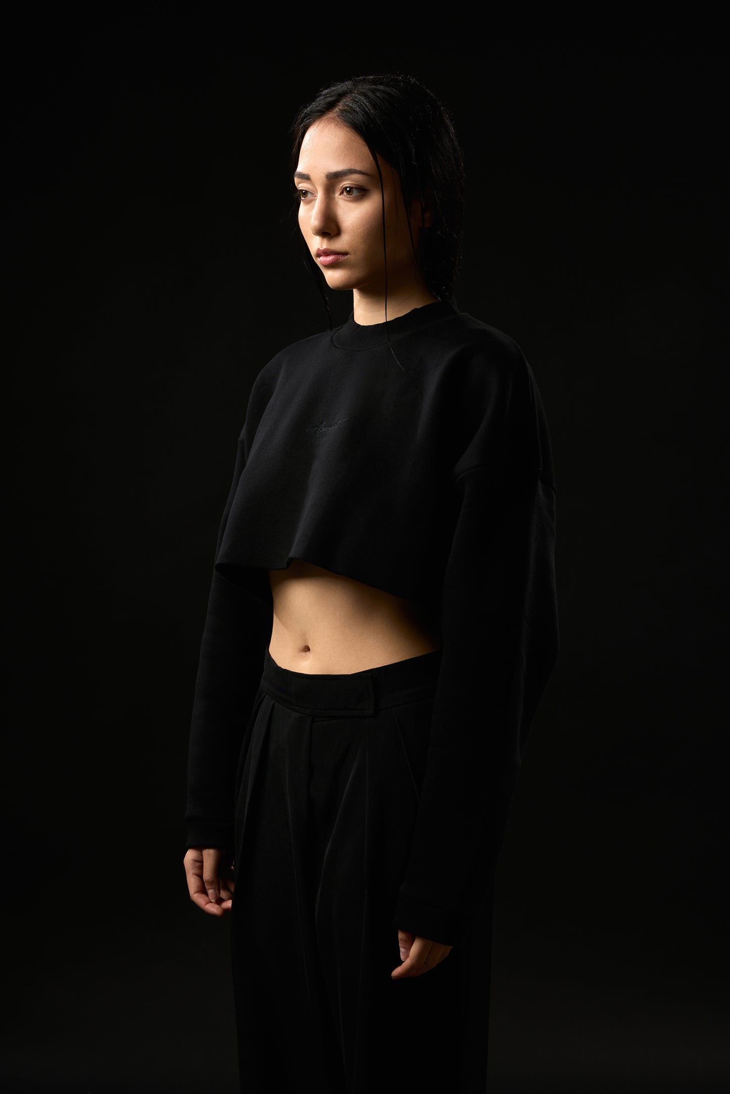 Oversized Cropped Sweatshirt — Omen Sigils (Shadows Edition)