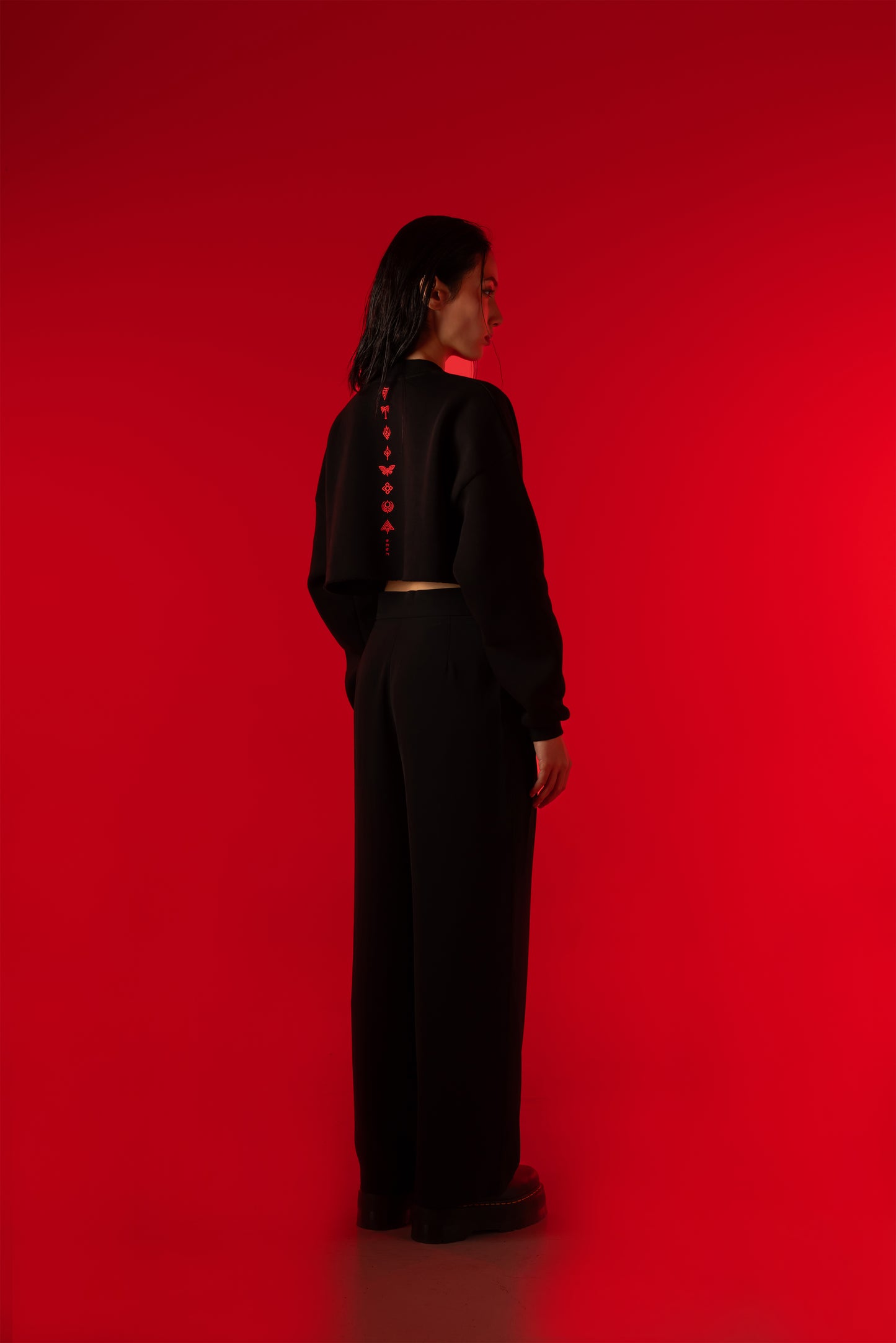 Oversized Cropped Sweatshirt — Omen Sigils (Limited Edition) | Pre-Order