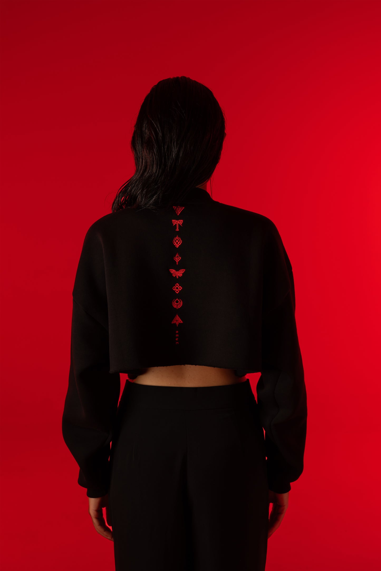 Oversized Cropped Sweatshirt — Omen Sigils (Limited Edition) | Pre-Order