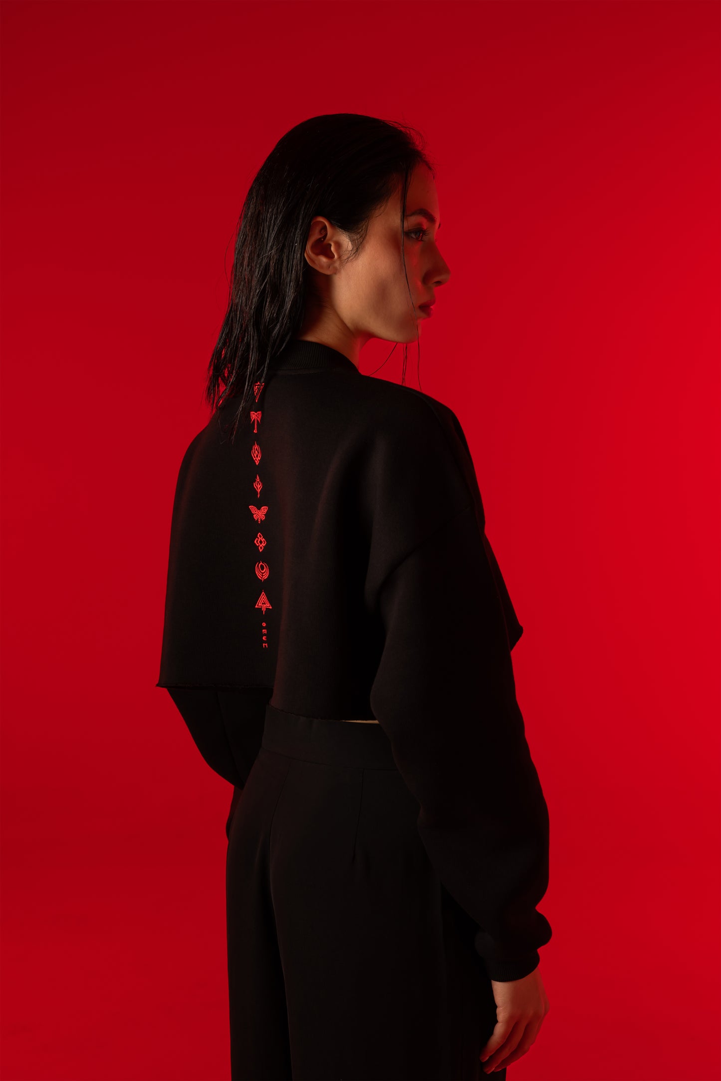 Oversized Cropped Sweatshirt — Omen Sigils (Limited Edition) | Pre-Order