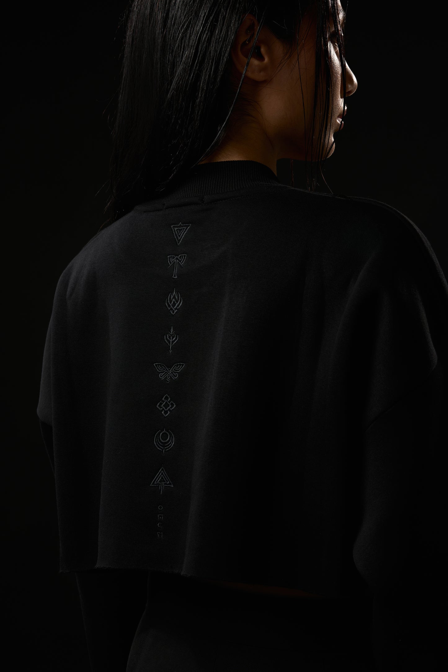 Oversized Cropped Sweatshirt — Omen Sigils (Shadows Edition)